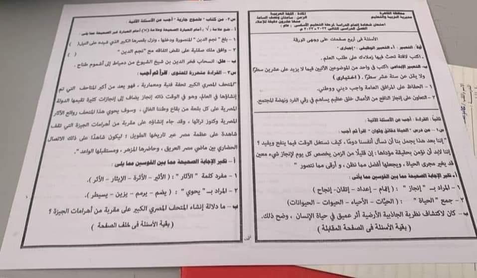 بالقاهرة والبحيرة.. صفحات الغش تنشر صور امتحان "العربي" للشهادة الإعدادية وأولياء الأمور يهاجمون الوزارة 